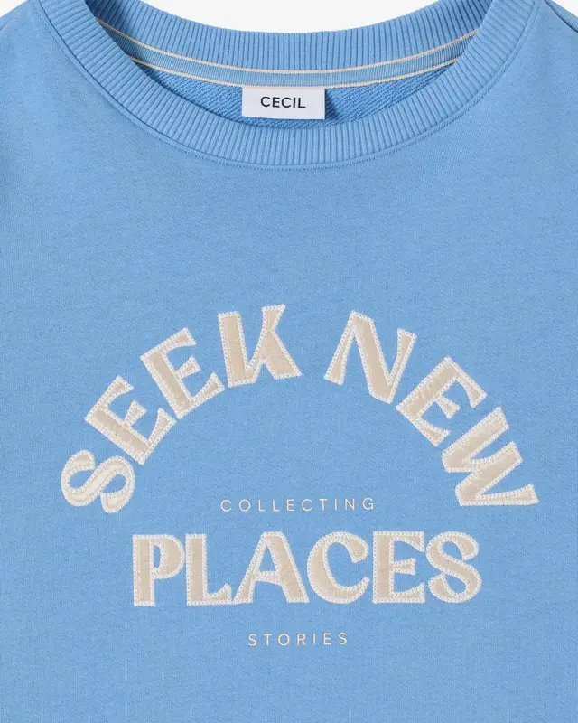 Cecil Embroidery Sweatshirt - Cloud Blue