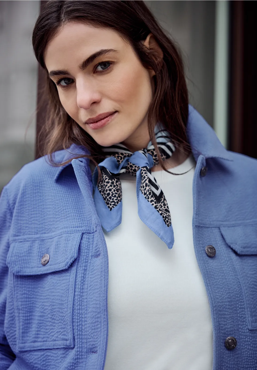 Street One Studio Overshirt in Unifarbe - Blue Echo