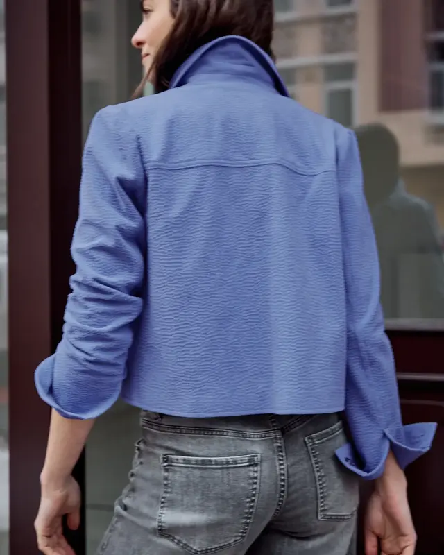 Street One Studio Overshirt in Unifarbe - Blue Echo