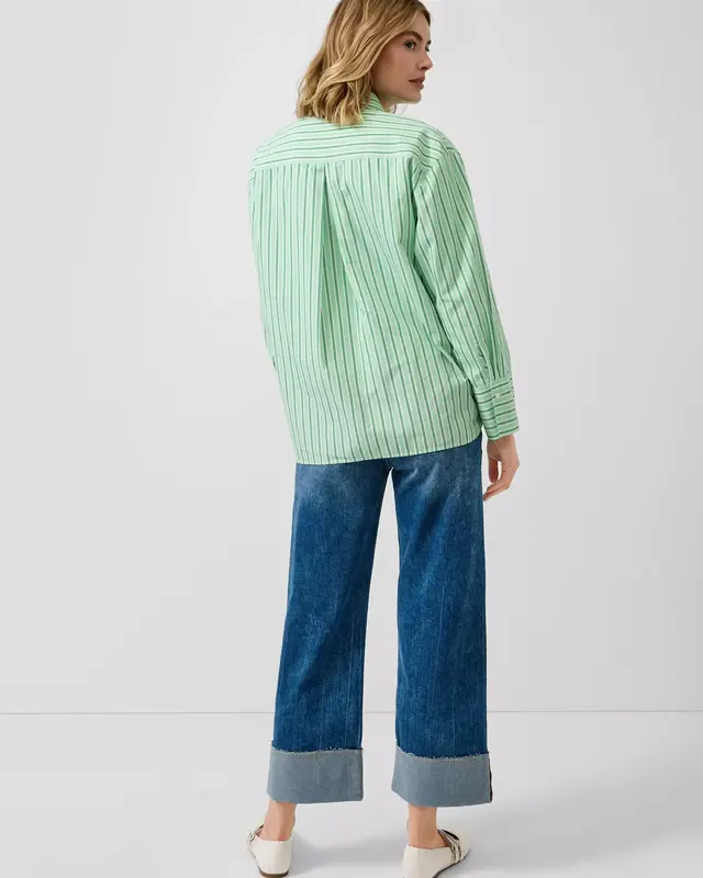 S. Oliver Popeline Bluse mit Streifen - Green