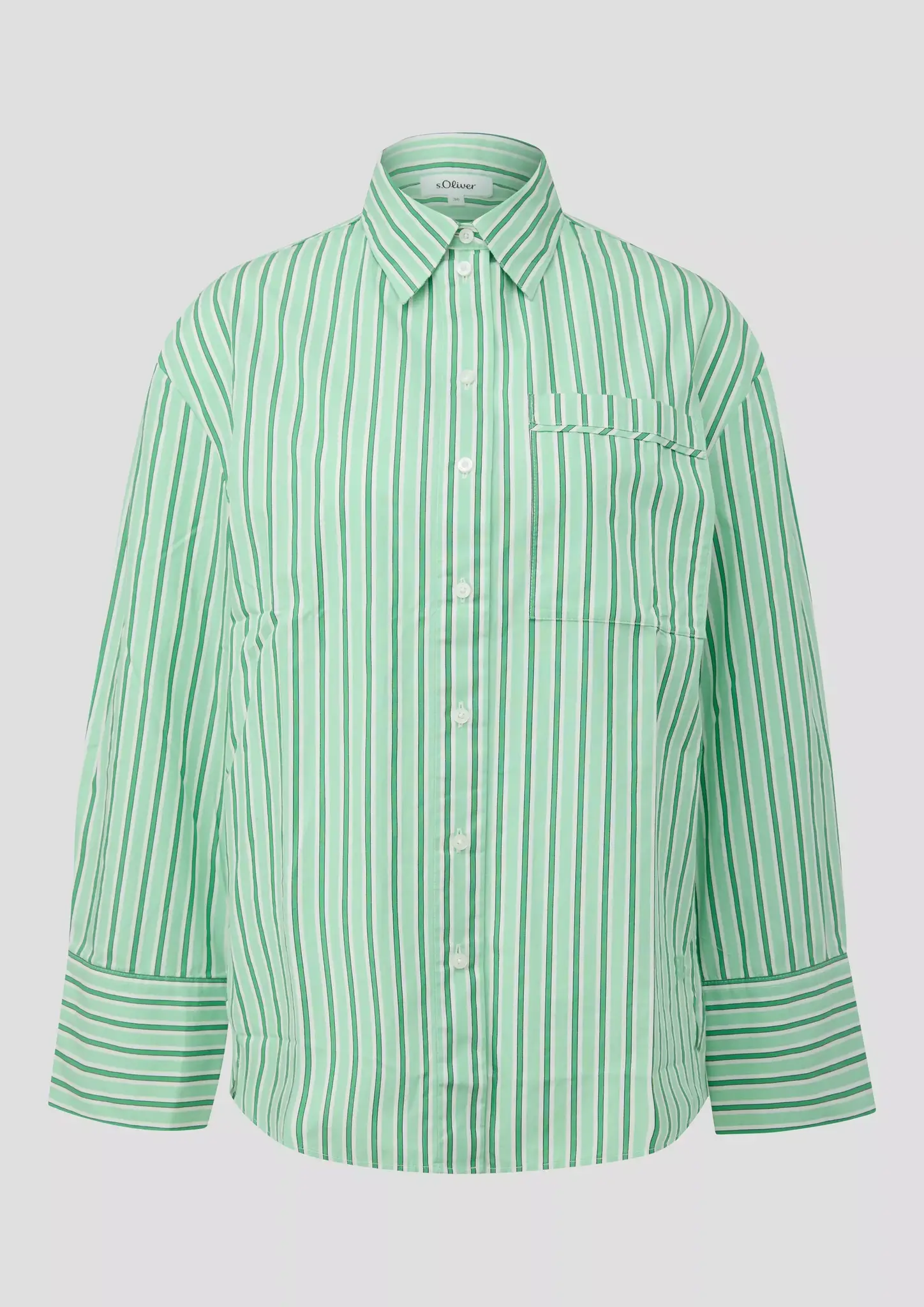 S. Oliver Gestreepte Popeline Blouse - Green