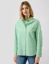 S. Oliver Popeline Blouse with Stripes - Green