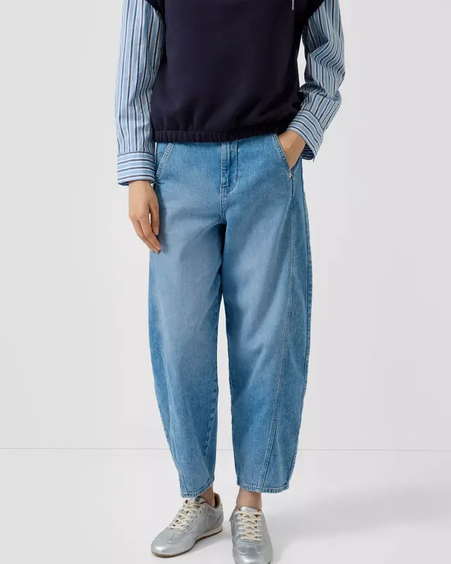 S. Oliver Relaxed Fit Barrel Jeans - Blue