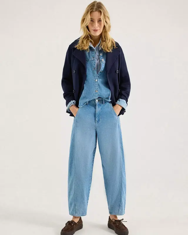 S. Oliver Relaxed Fit Barrel Jeans - Blue