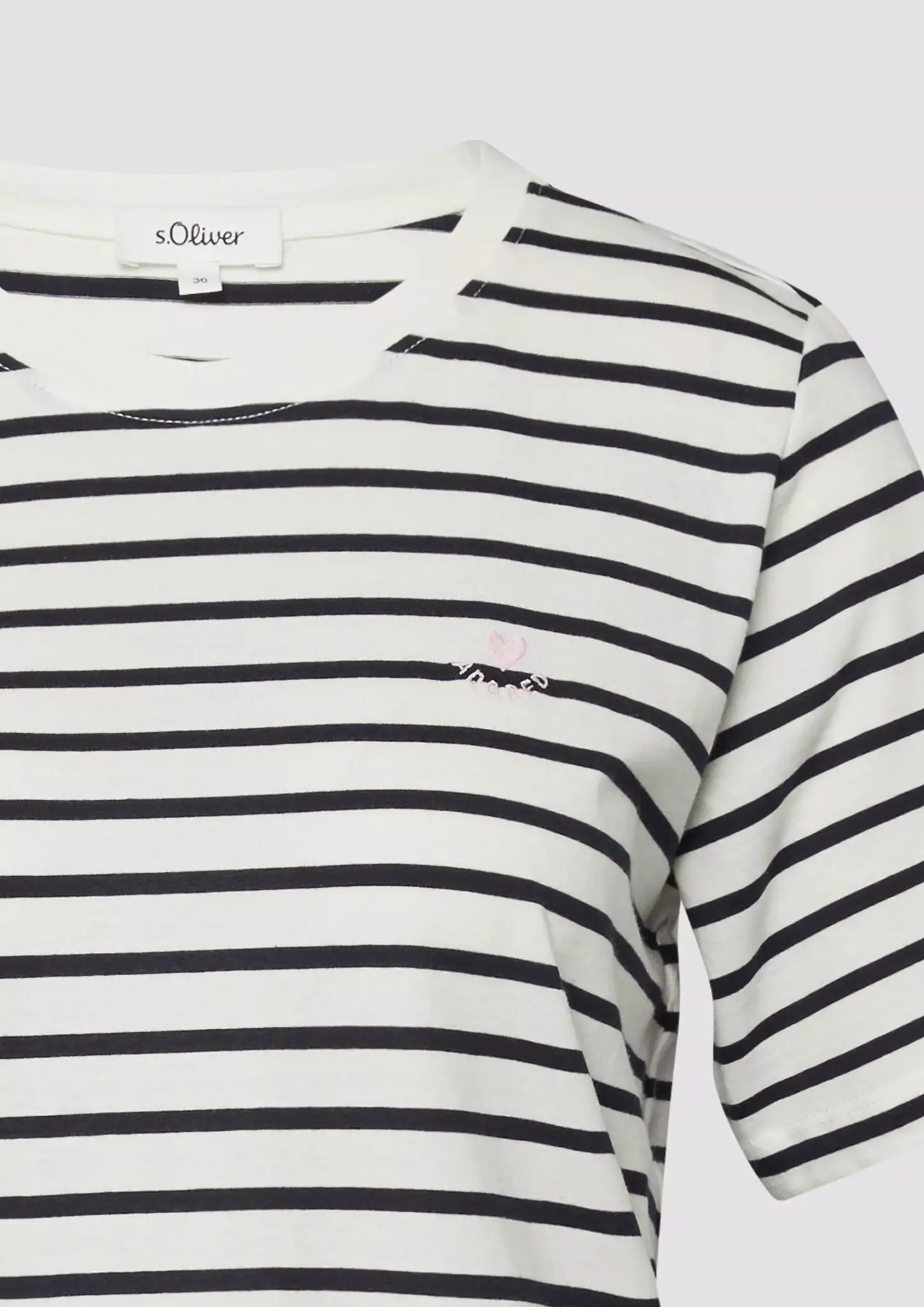 S. Oliver Gestreept Jersey T-Shirt - Navy