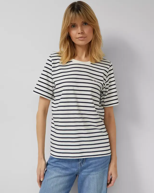 S. Oliver Gestreept Jersey T-Shirt - Navy