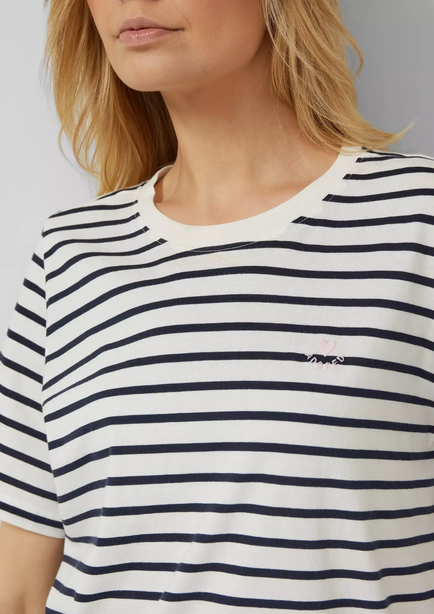 S. Oliver Jersey T-Shirt with Stripes - Navy
