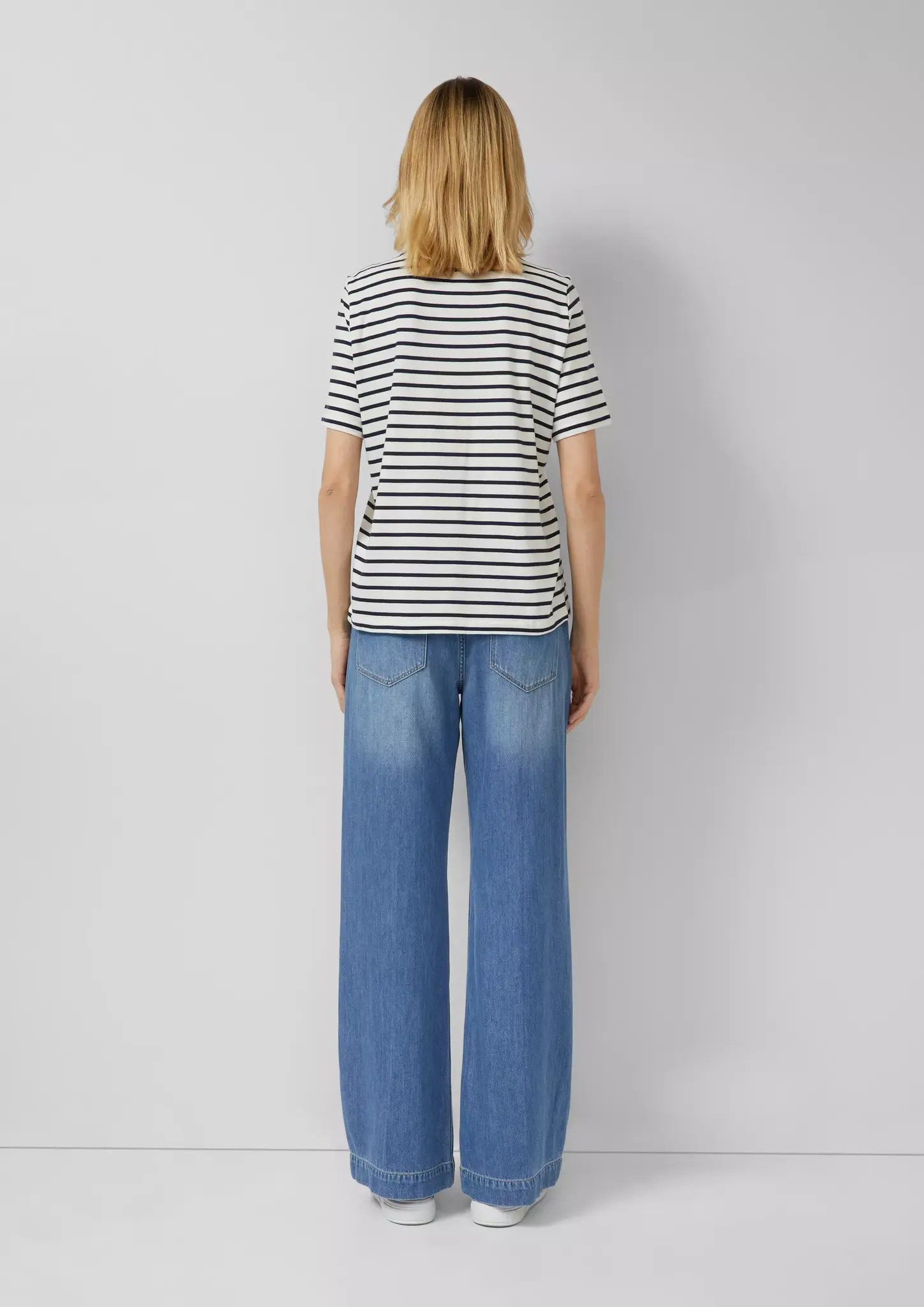 S. Oliver Gestreept Jersey T-Shirt - Navy