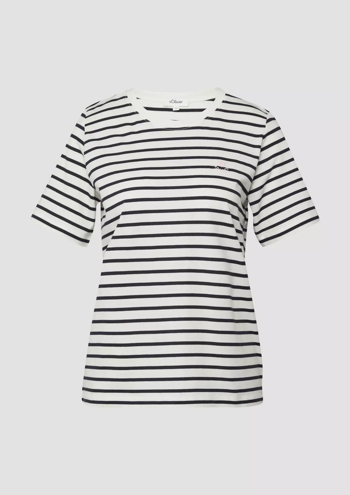 S. Oliver Gestreept Jersey T-Shirt - Navy