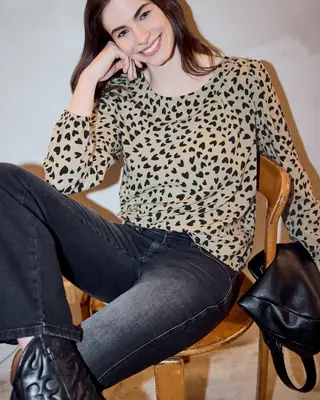 Street One Studio Blouse met Hartjes - Stone Sand