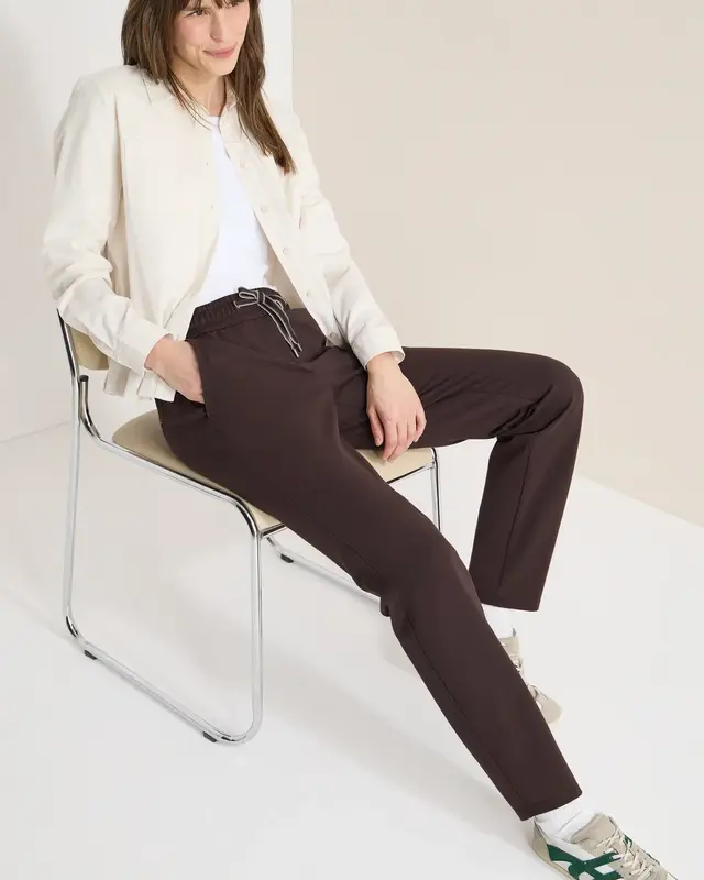 Cecil Hose in Unifarbe Tracey - Macchiato Brown