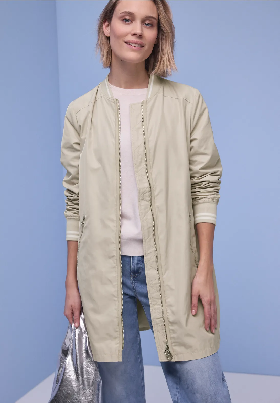 Street One Long Blouson - Powder Beige