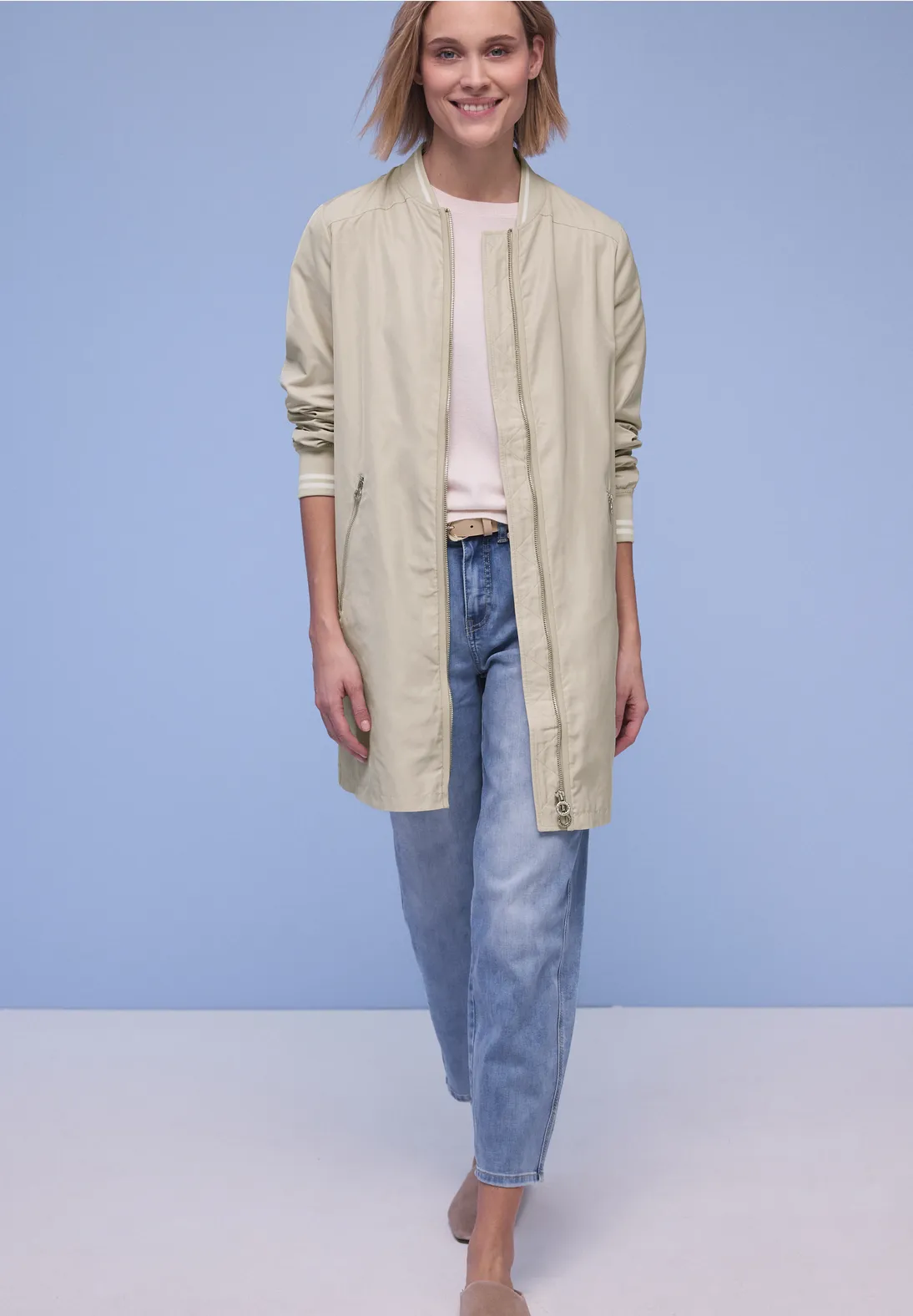Street One Long Blouson - Powder Beige