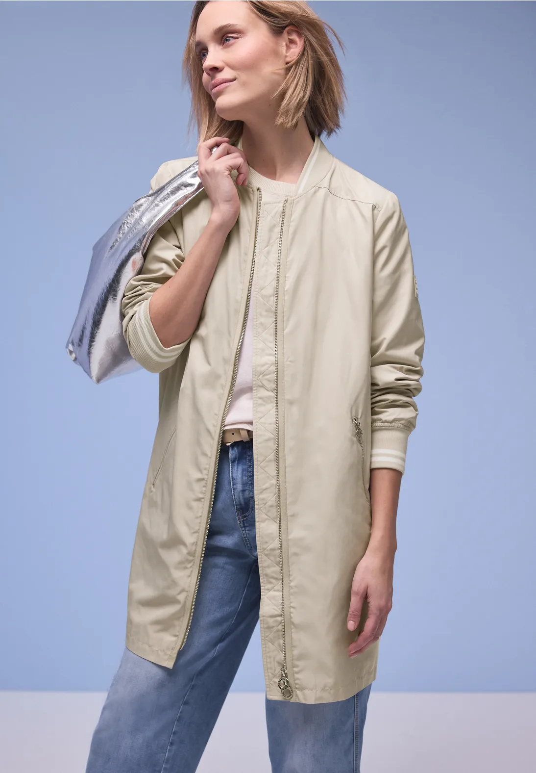 Street One Long Blouson - Powder Beige