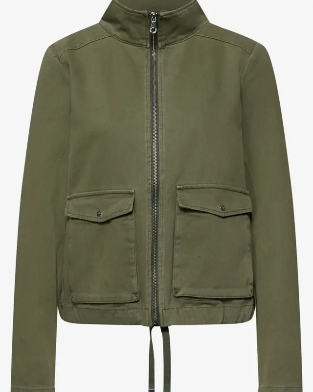 Street One Washed-Look Jacket - Dark Vertiver Green