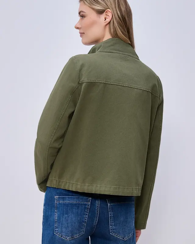 Street One Washed-Look Jacke - Dark Vertiver Green