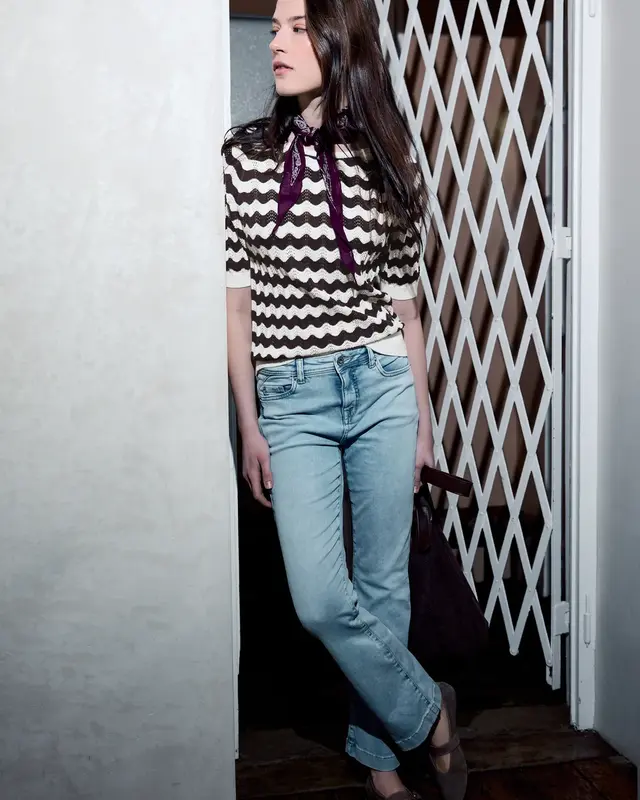 Street One Studio Jumper with Pattern - Off White