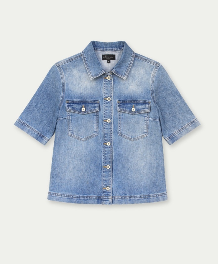 Elvira Collections Denim Blouse Demi - Washed Denim