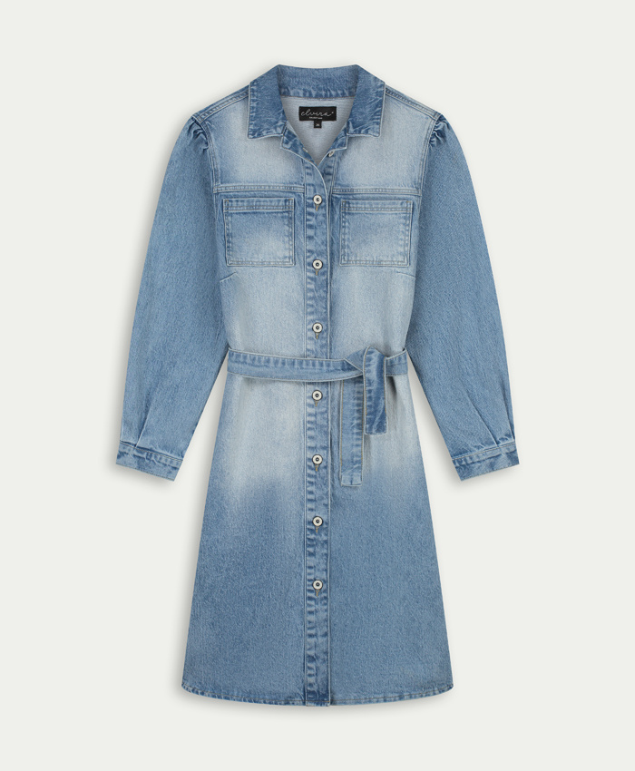 Elvira Collections Denim Dress Doortje - Washed Denim