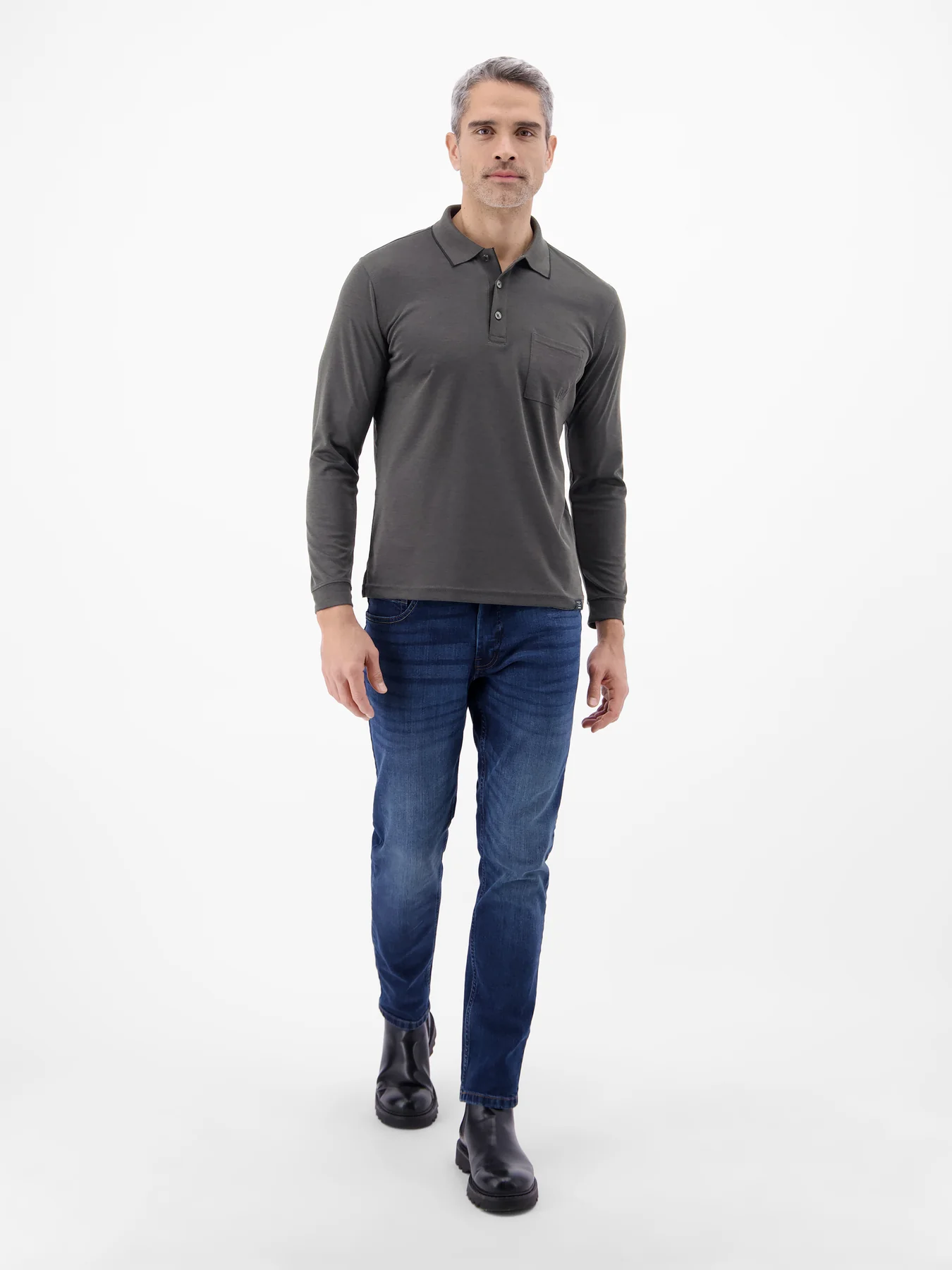 Lerros Poloshirt Lange Mouw - Black