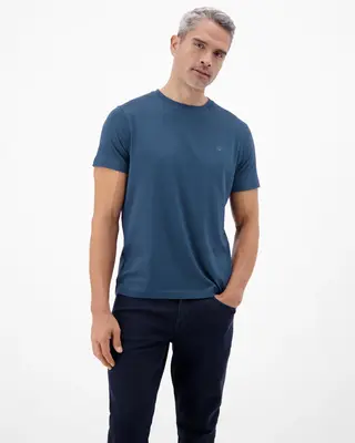 Lerros T-Shirt, Round Neck - Storm Blue