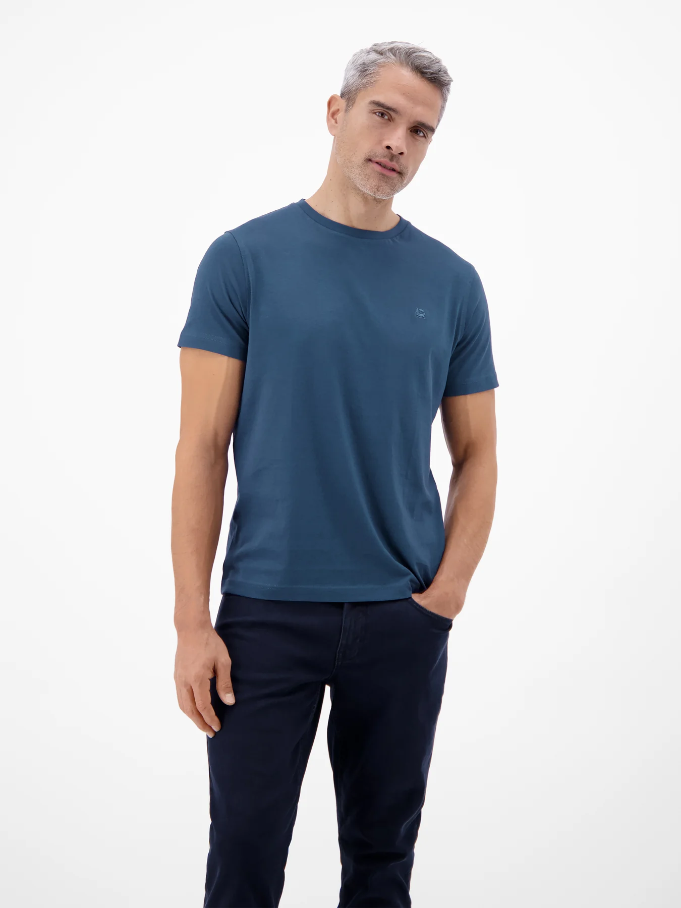 Lerros T-Shirt, Round Neck - Storm Blue