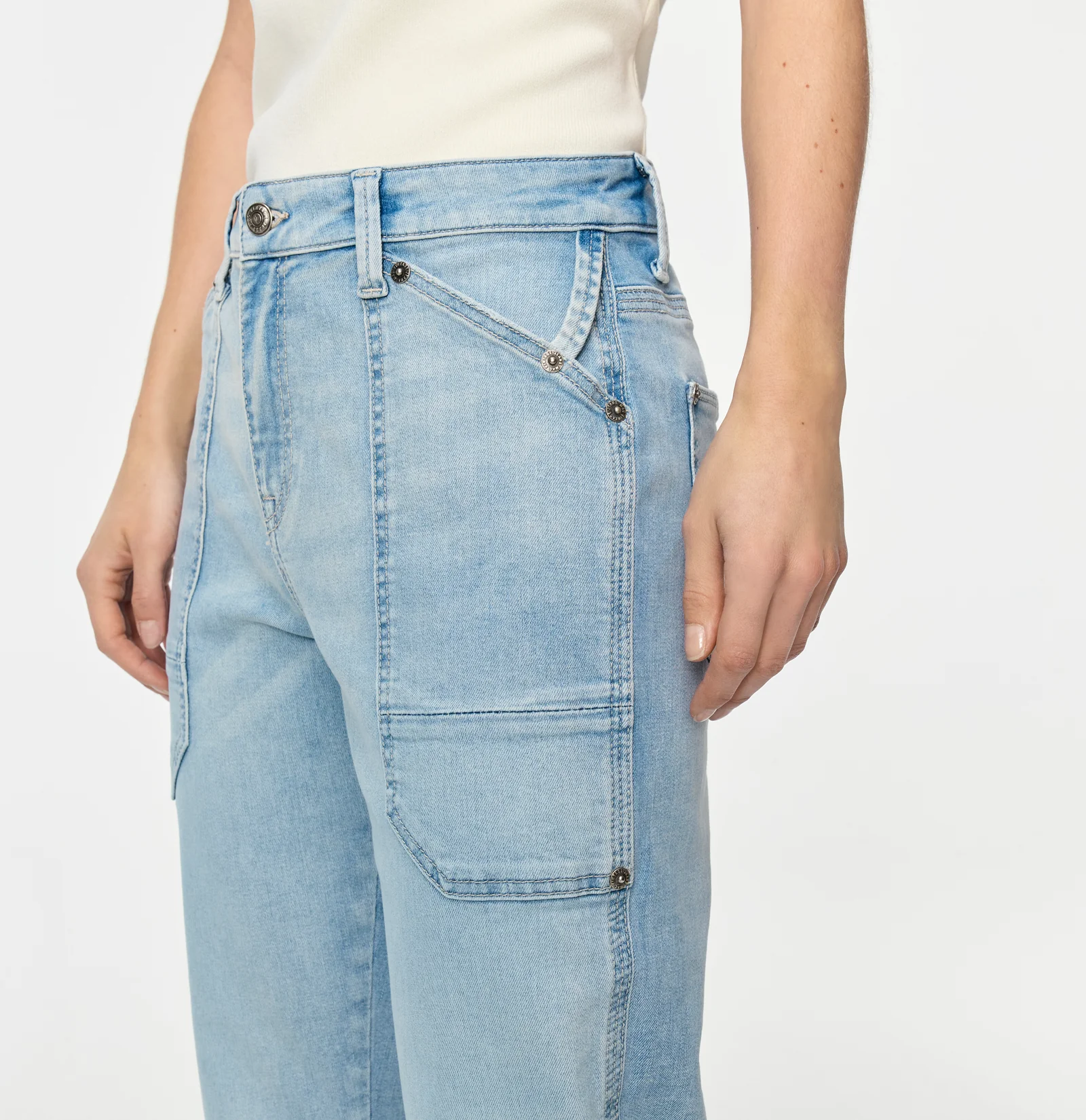 Mac Jeans  Iowa Baggy Jeans - High-Low Bleached
