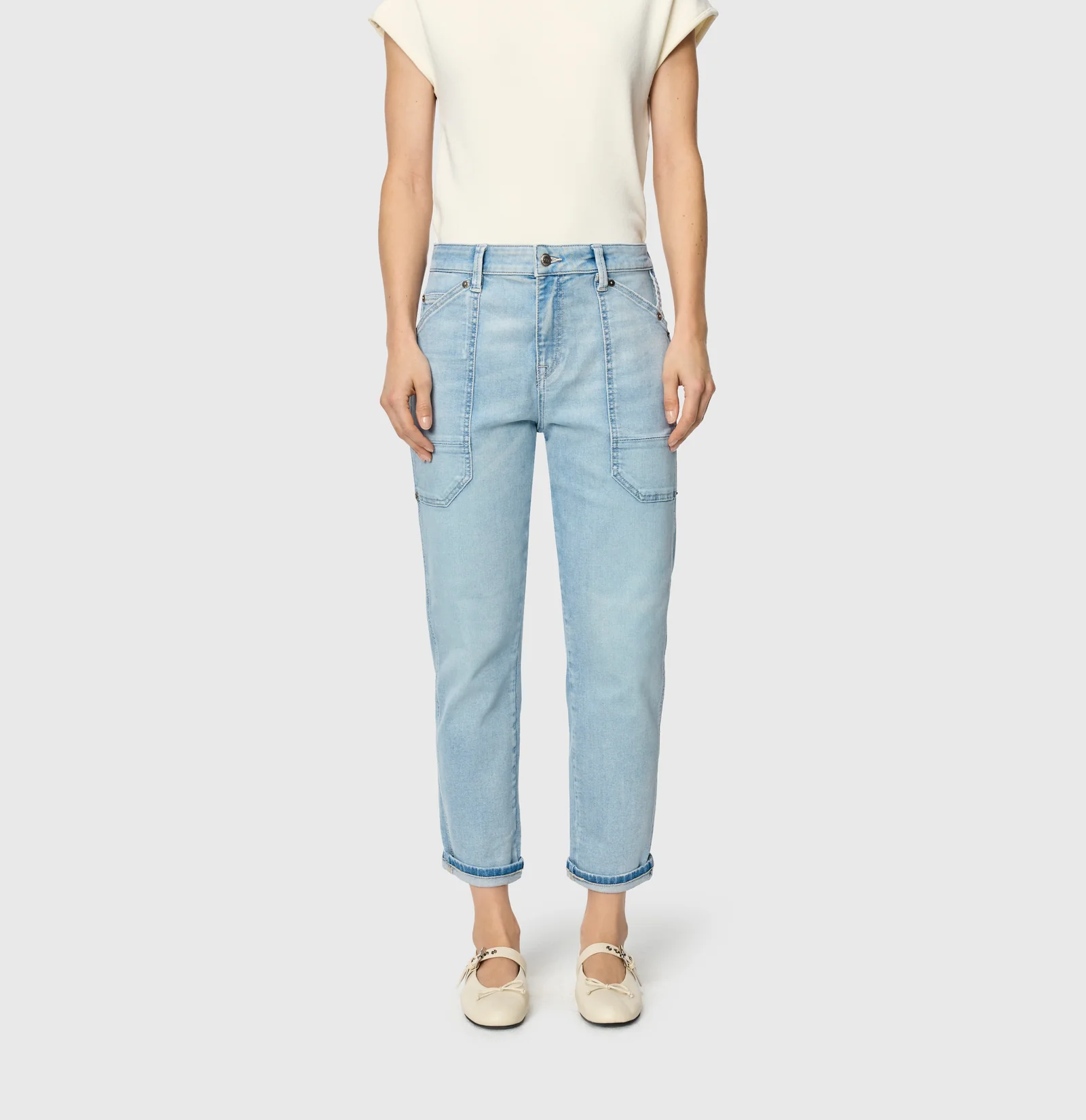 Mac Jeans  Iowa Baggy Jeans - High-Low Bleached
