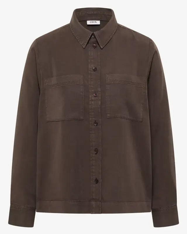 Cecil Colored Denim Blouse - Macchiato Brown