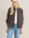 Cecil Colored Denim Blouse - Macchiato Brown