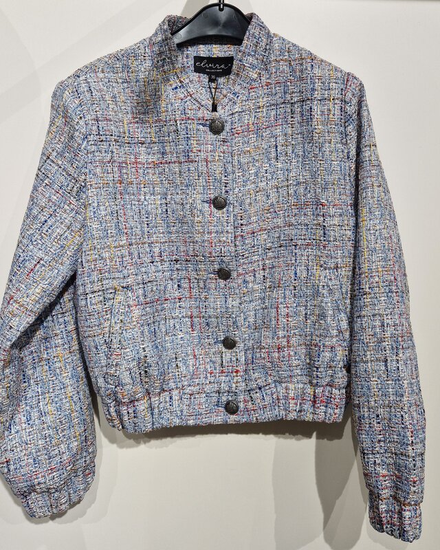 Elvira Collections Bomber Babs - Blue Bouclé