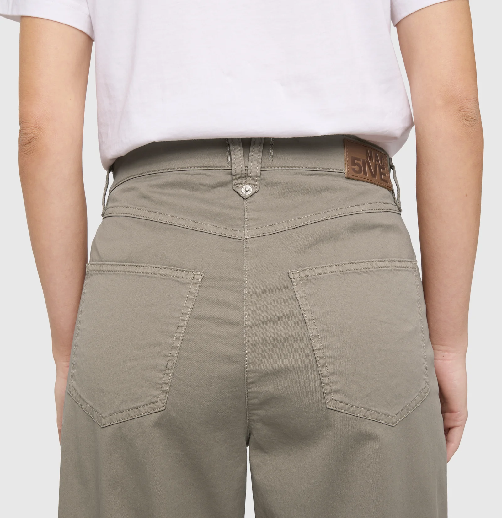 Mac Jeans  Barrel Pants Bora 2.3 Zip - Mat Green Antique