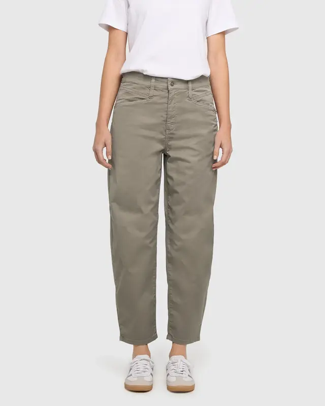 Mac Jeans  Barrel Pants Bora 2.3 Zip - Mat Green Antique