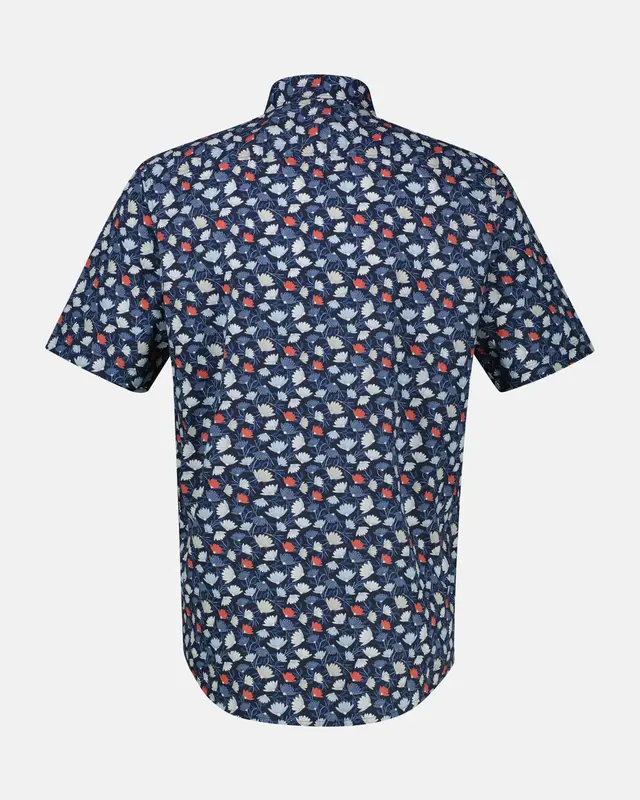 Lerros Short Sleeve Shirt Floral Print - Classic Navy