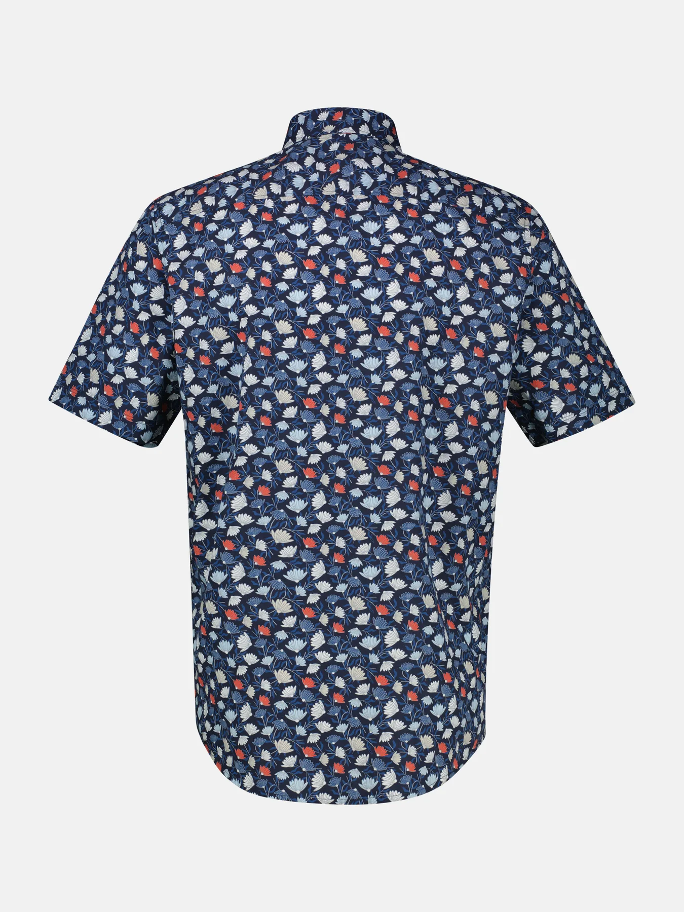 Lerros Kurzarm Hemd Blumenmuster - Classic Navy