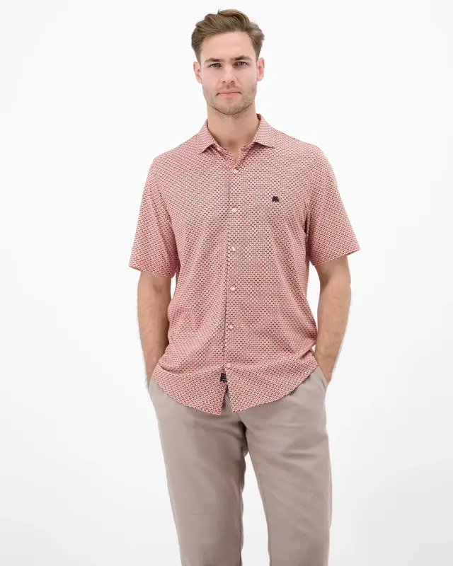 Lerros Jersey Print Hemd - Vivid Red