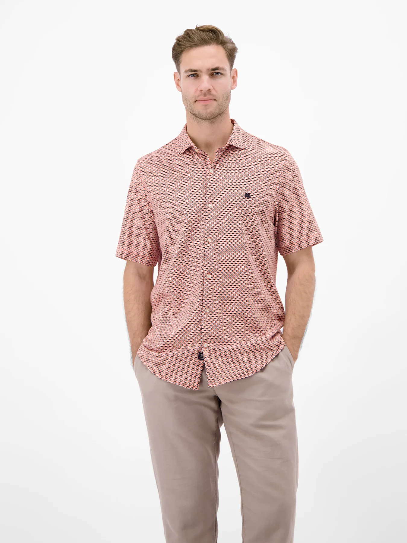 Lerros Jersey Print Overhemd - Vivid Red