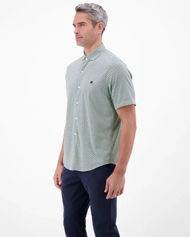 Lerros Jersey Print Overhemd - Mint Water
