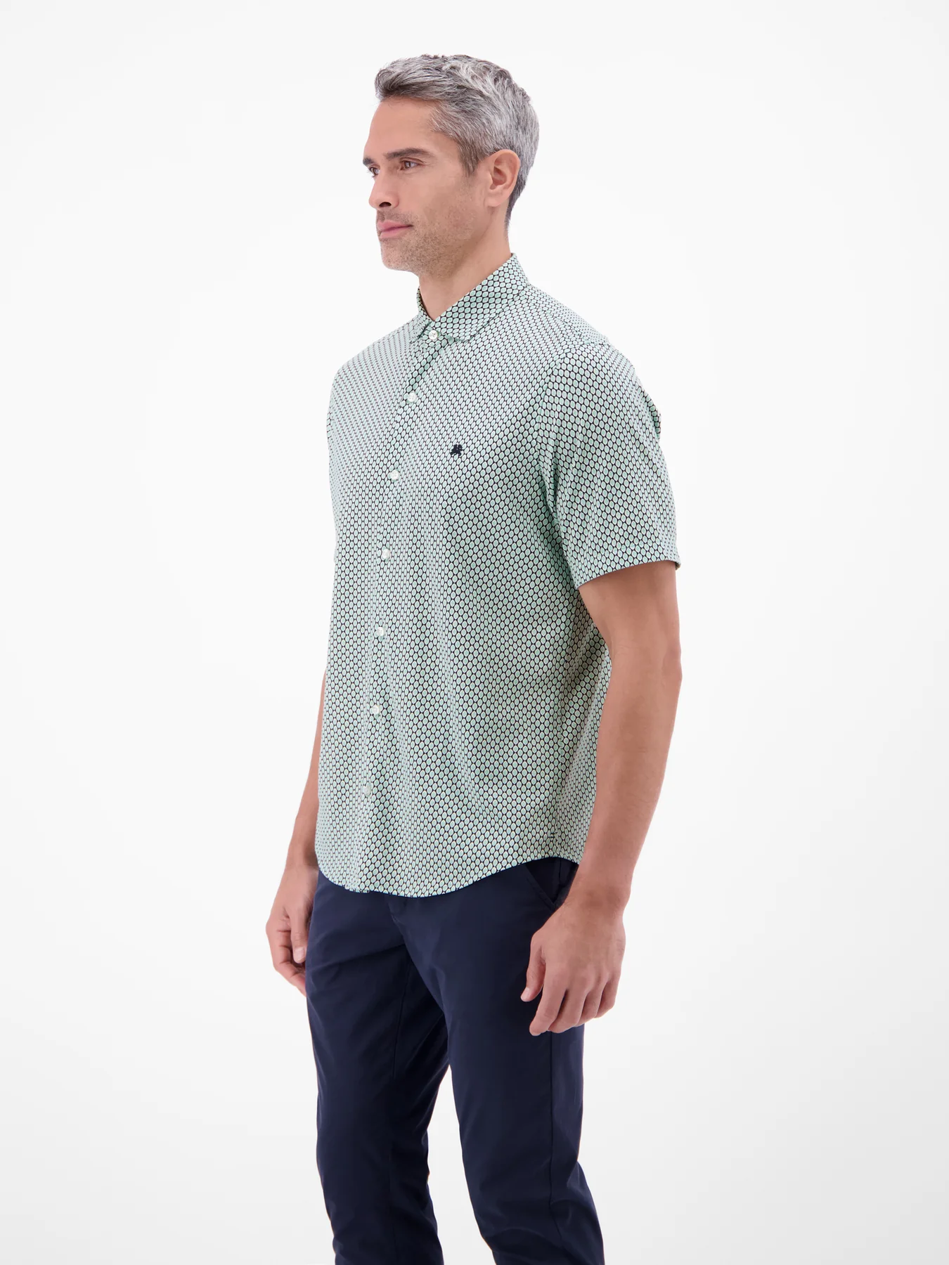 Lerros Jersey Print Hemd - Mint Water