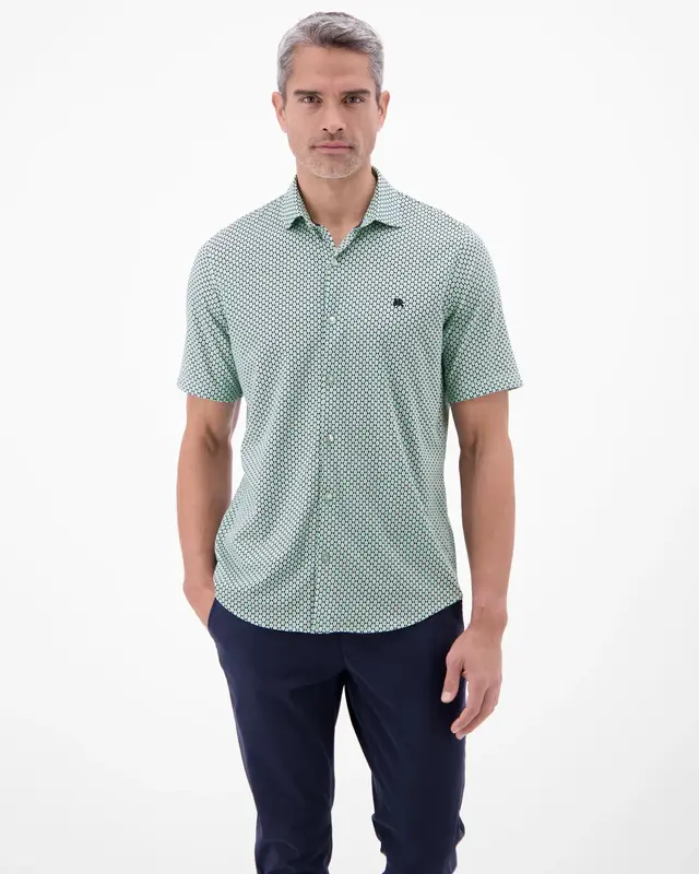 Lerros Jersey Print Overhemd - Mint Water