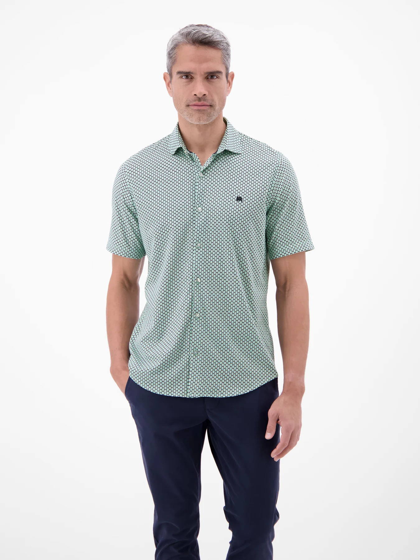 Lerros Jersey Print Shirt - Mint Water