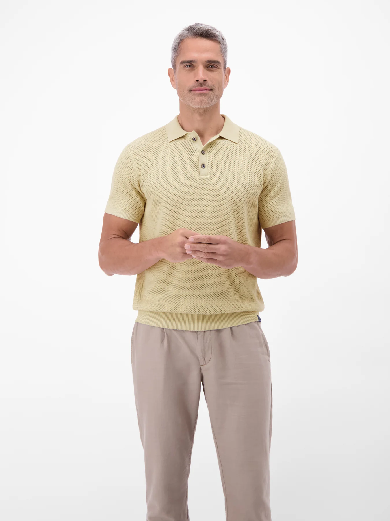 Lerros Unifarbe Poloshirt - Soft Stone
