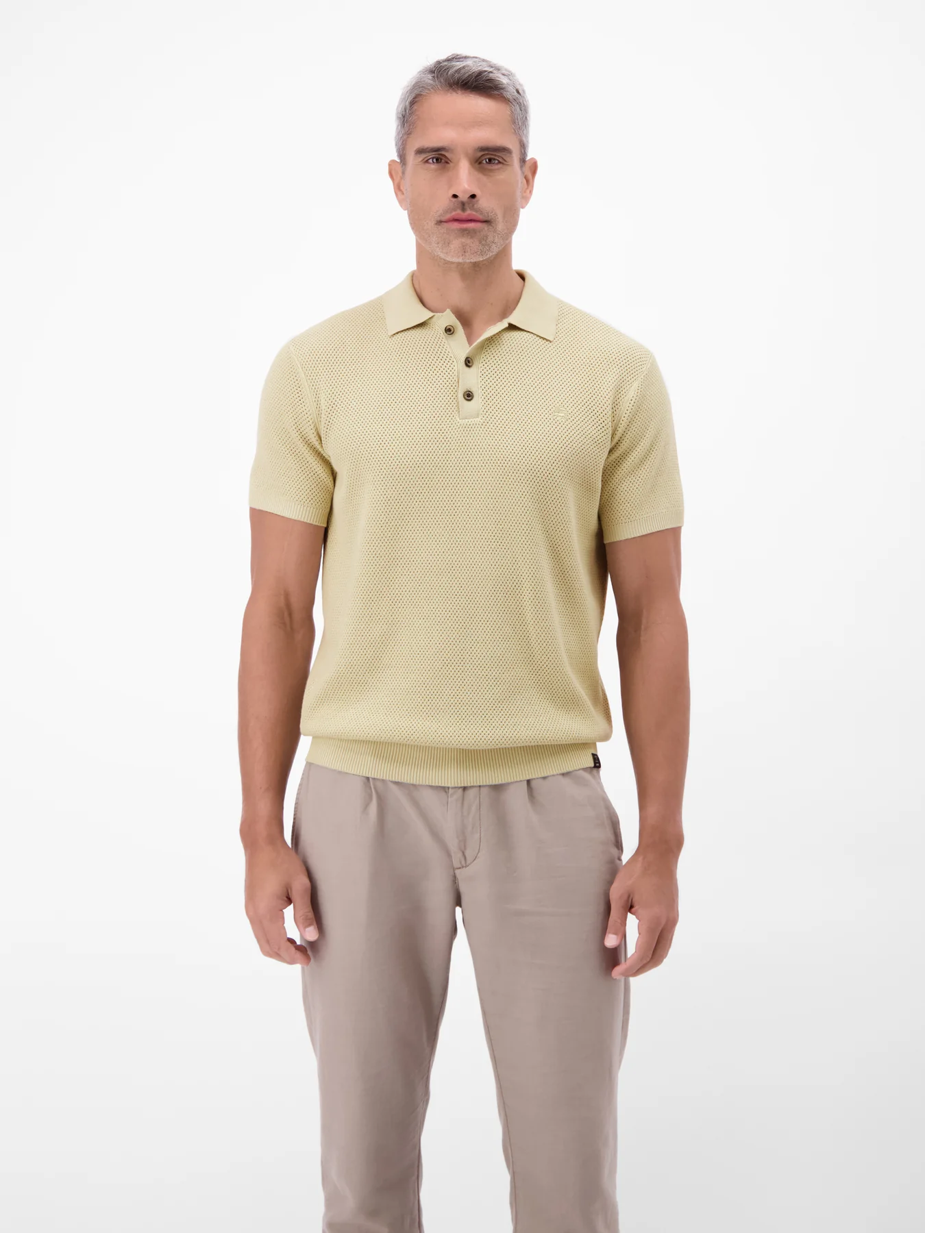 Lerros Unifarbe Poloshirt - Soft Stone