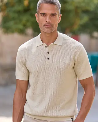 Lerros Unifarbe Poloshirt - Soft Stone