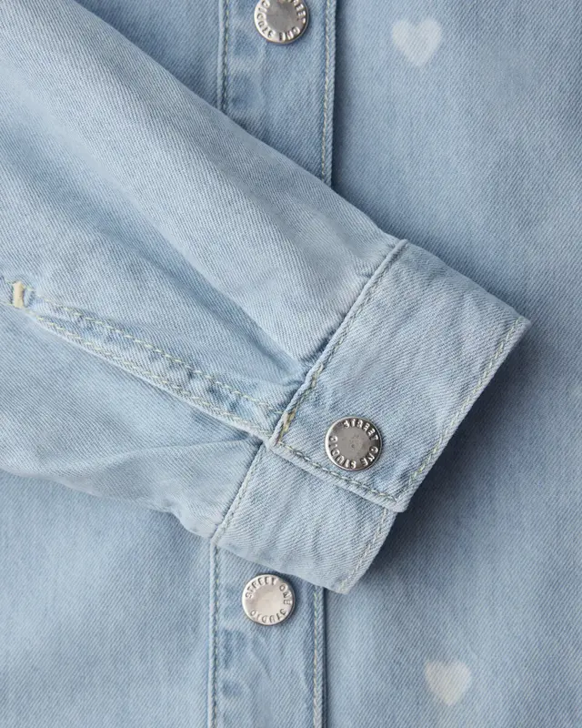 Street One Studio Shirtblouse Hearts - Light Blue Laser Washed