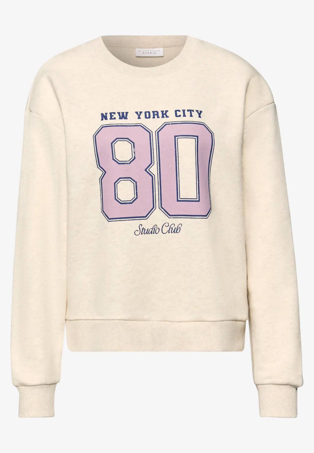 Street One Studio Sweatshirt with Artwork - Stone Sand Melange