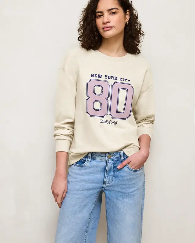 Street One Studio Sweatshirt mit Artwork - Stone Sand Melange