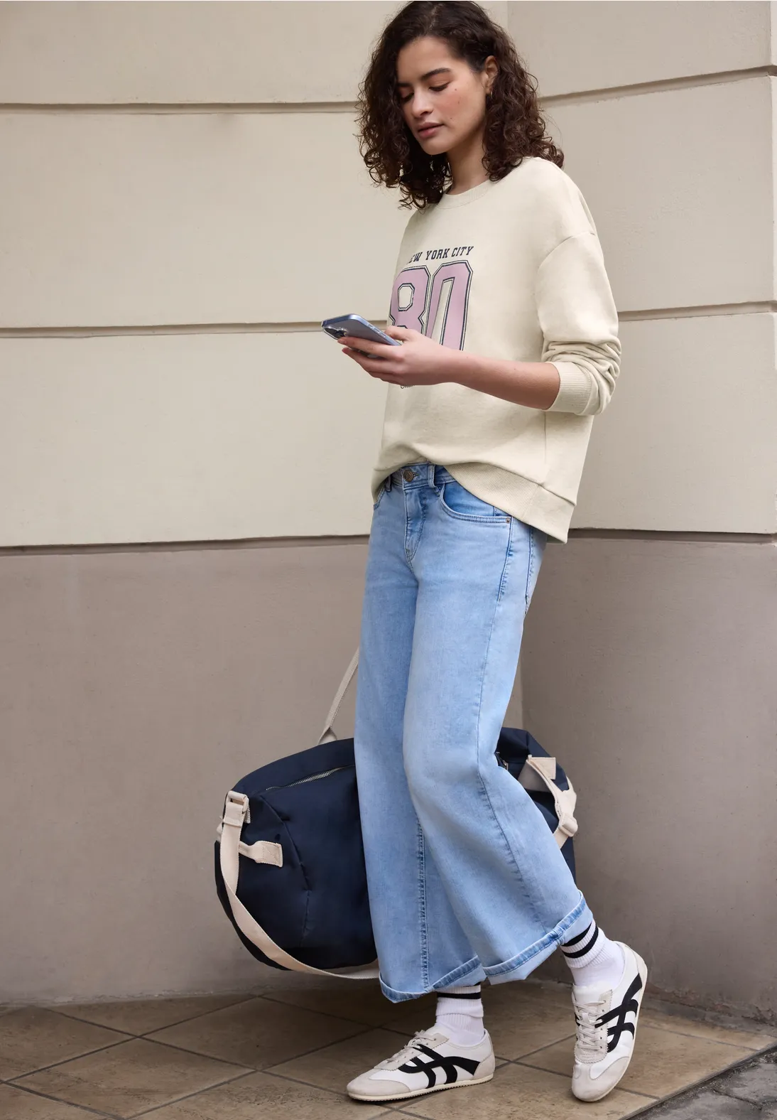 Street One Studio Sweatshirt met Artwork - Stone Sand Melange