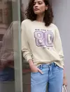 Street One Studio Sweatshirt with Artwork - Stone Sand Melange