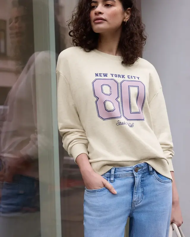 Street One Studio Sweatshirt mit Artwork - Stone Sand Melange